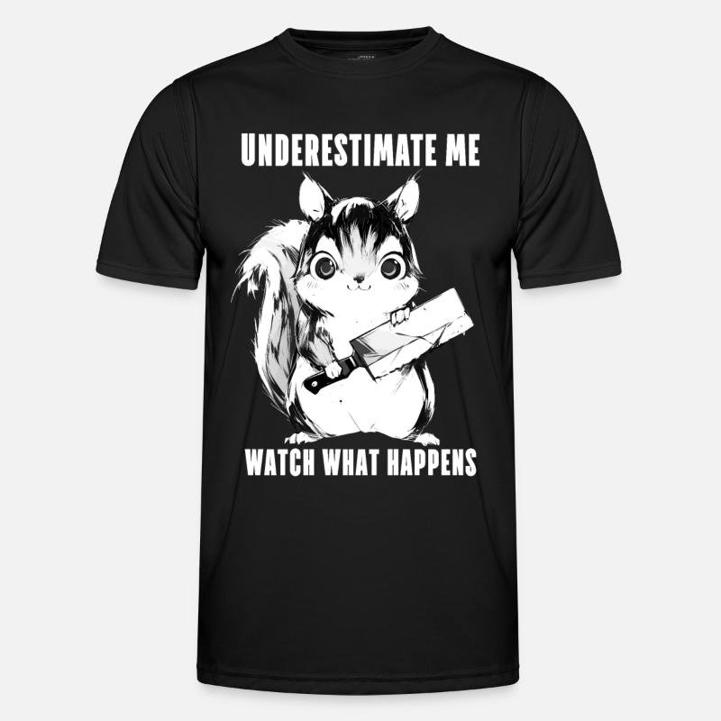 Crazy Squirrel Anime Kawaii Gift - Men's Functional T-Shirt - black