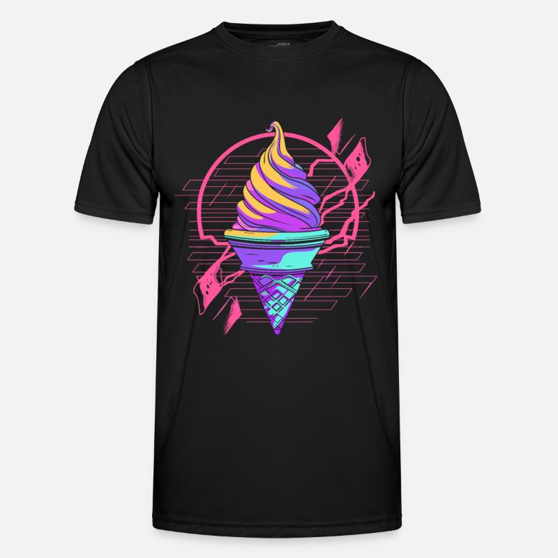 Cornet de crème glacée Synthwave T-shirt sport Homme