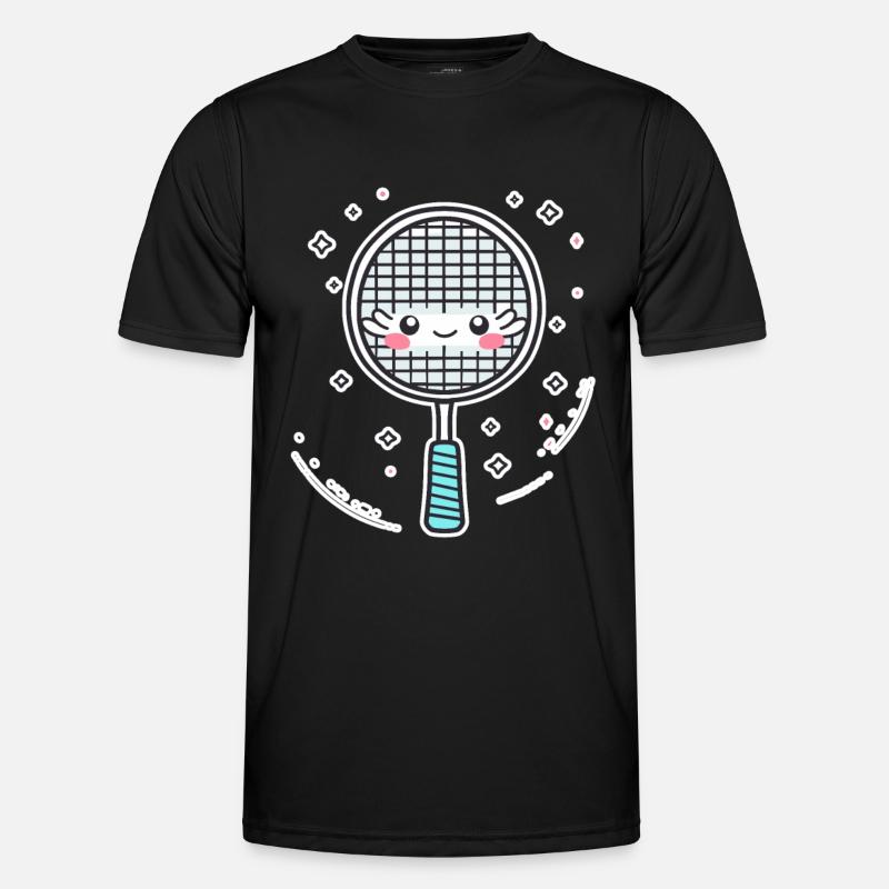 Badmintonschläger Comic Look - Männer Funktions-T-Shirt - Schwarz