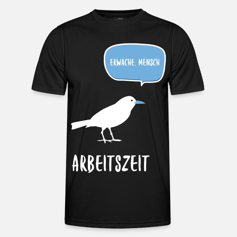 Arbeitszeit - Männer Funktions-T-Shirt - Schwarz