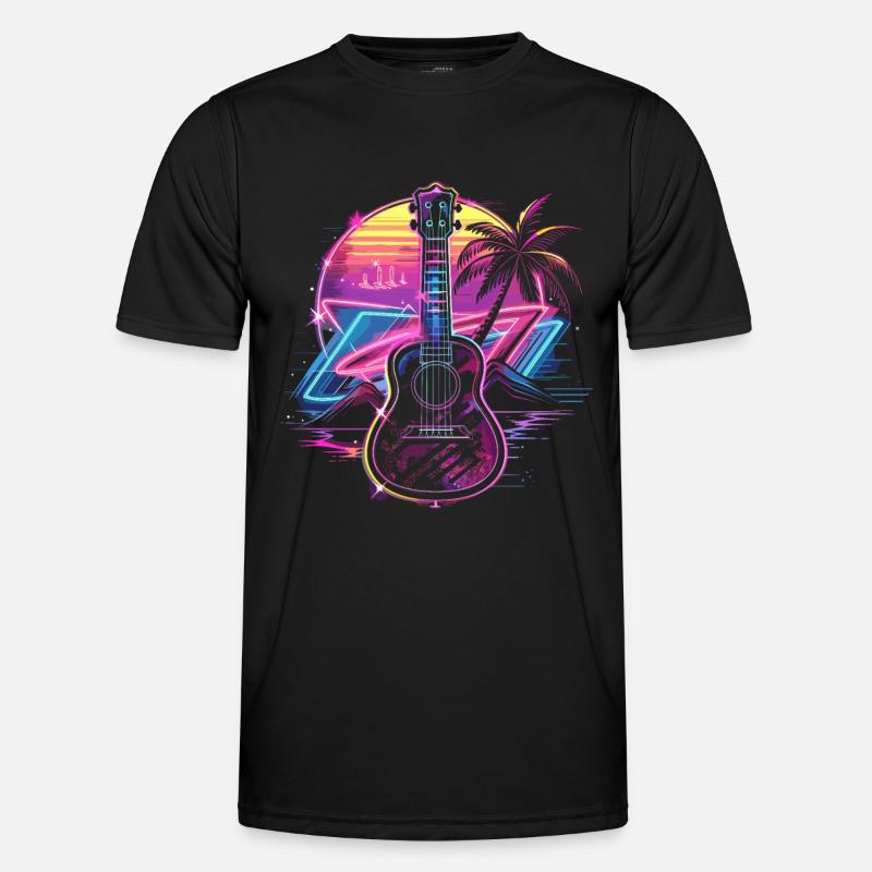 Ukulélé Retrowave T-shirt sport Homme