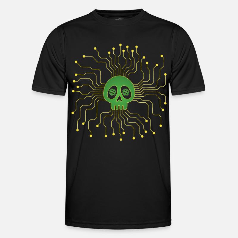 Microprocessor skull - Men's Functional T-Shirt - black