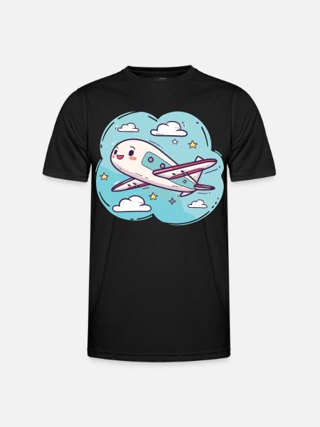 Airplane Comic Look - Men's Functional T-Shirt - black