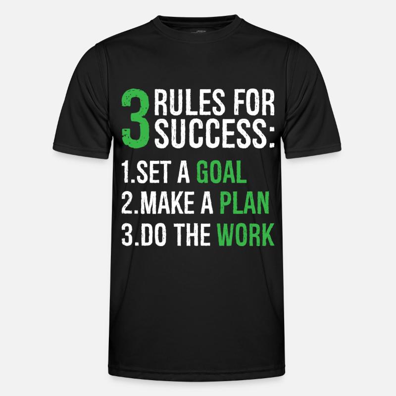 3 rules for success - Men's Functional T-Shirt - black