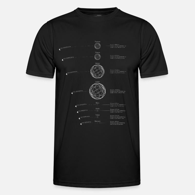 Solar System Planets | Solar System Graphic - Men's Functional T-Shirt - black