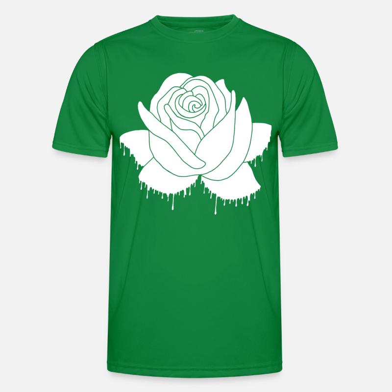 Graffiti einer weißen Rose Männer Funktions-T-Shirt