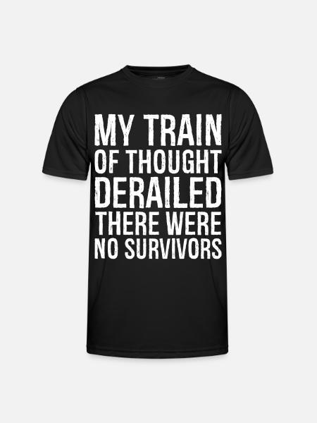 my train of thought derailed - Men's Functional T-Shirt - black