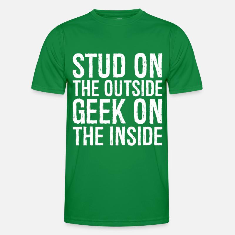 stud on the outside geek on the inside T-shirt sport Homme