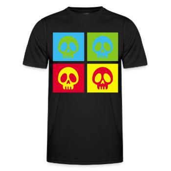 Pop-Art-Manga-Totenkopf - Männer Funktions-T-Shirt - Schwarz - Vorne - AI Model Male 178 dark (178cm)