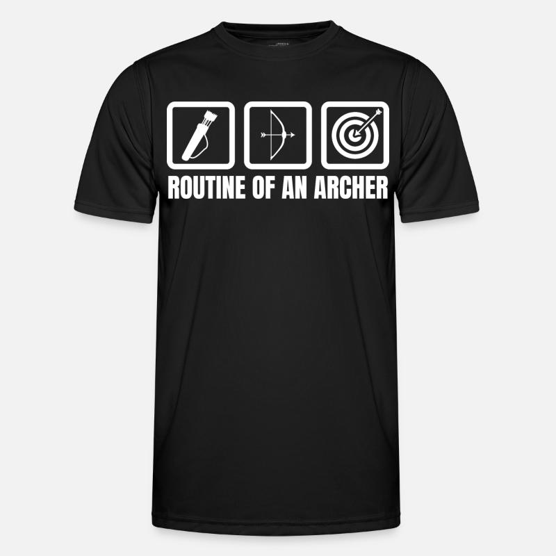 Routine eines Bogenschützen - Männer Funktions-T-Shirt - Schwarz