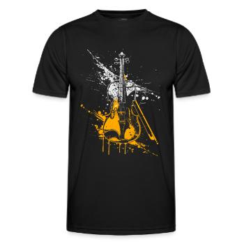 Graffiti de violon - T-shirt sport Homme - noir - Devant - AI Model Male 178 dark (178cm)