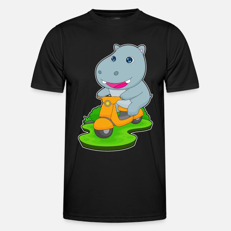 Hippo Scooter - Men's Functional T-Shirt - black