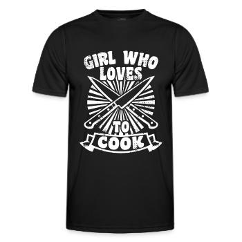 Girl who likes to cook - Men's Functional T-Shirt - black - Front - AI Model Male 178 dark (178cm)