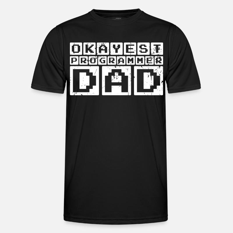 Okayest Programmer Dad - Männer Funktions-T-Shirt - Schwarz