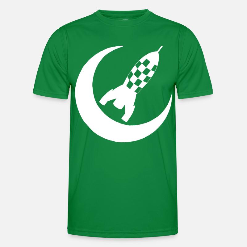 White rocket and half moon Men's Functional T-Shirt