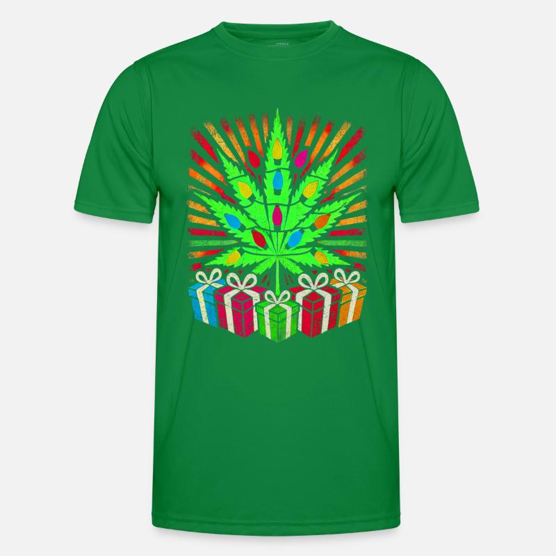 Festive Cannabis Light Display Men's Functional T-Shirt