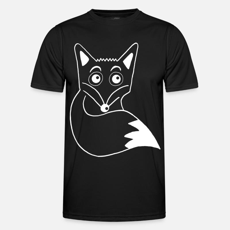 Cute White Fox - Men's Functional T-Shirt - black