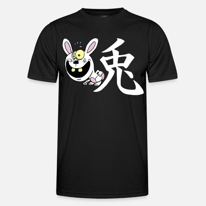 Crazy Rabbit manga - Men's Functional T-Shirt - black
