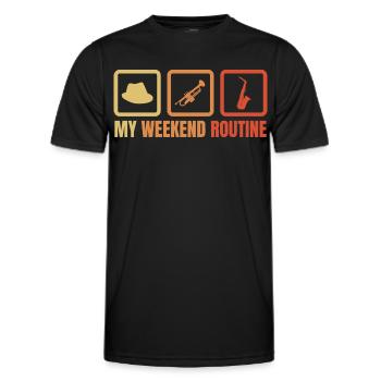 Routine du week-end du trompettiste - T-shirt sport Homme - noir - Devant - AI Model Male 178 dark (178cm)