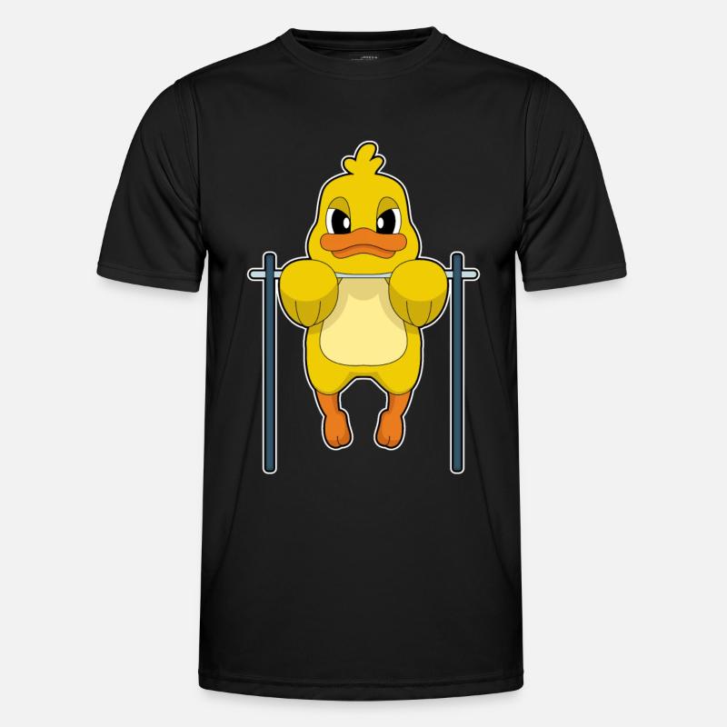 Duck Bodybuilder Pull-ups Bodybuilding - Men's Functional T-Shirt - black