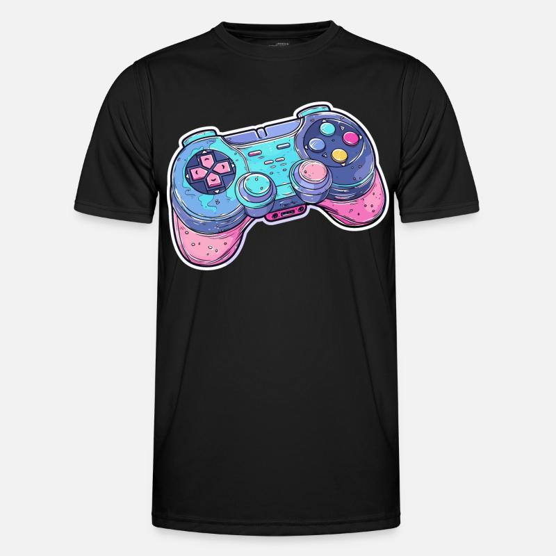 Game Controller Grafik - Männer Funktions-T-Shirt - Schwarz
