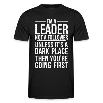 I'm a leader not a follower funny shirt - Männer Funktions-T-Shirt - Schwarz - Vorne - AI Model Male 178 dark (178cm)