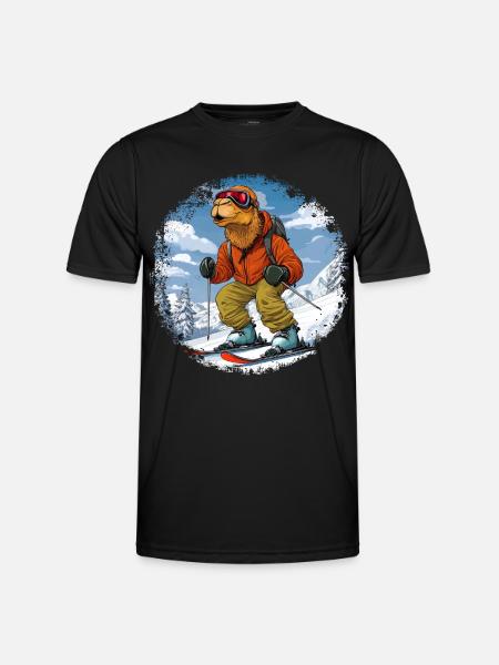 Camel Skier - Men's Functional T-Shirt - black