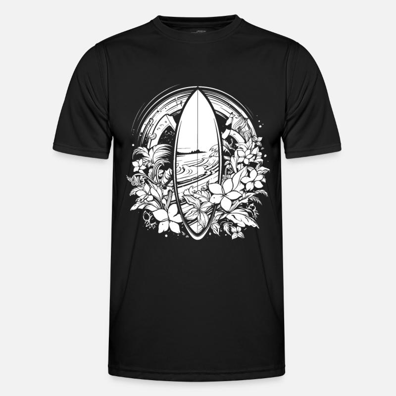 Surfboard Comic Style - Men's Functional T-Shirt - black
