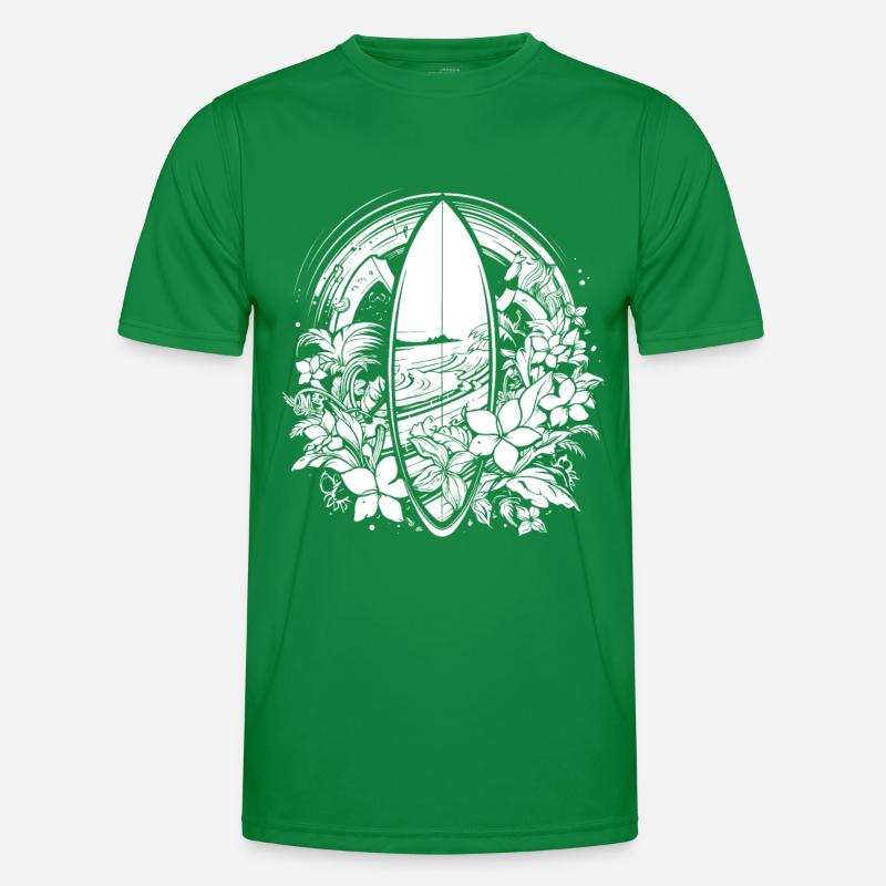 Surfbrett Comic Stil Männer Funktions-T-Shirt