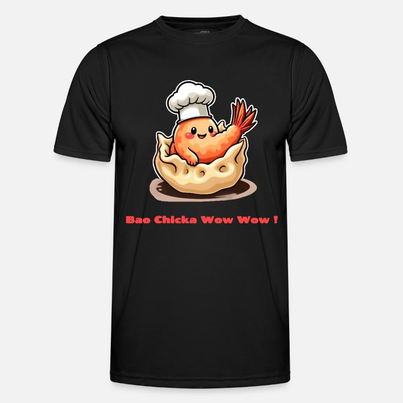 Shrimp Dumpling – Bao Chicka Wow Wow! - Men's Functional T-Shirt - black