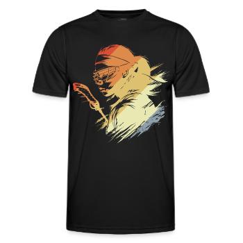 Retro Lacrosse Player - Men's Functional T-Shirt - black - Front - AI Model Male 178 dark (178cm)