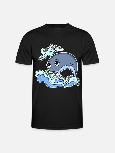 Whale Animal Ocean Graphic - Men's Functional T-Shirt - black