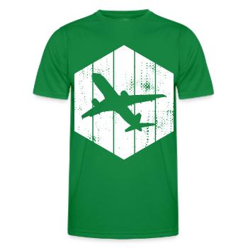 Airplanes Sketch - Men's Functional T-Shirt - kelly green - Front - AI Model Male 178 dark (178cm)