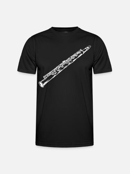 Flute Drawing - Men's Functional T-Shirt - black
