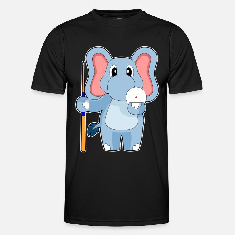 Elephant Billiard Cue - Men's Functional T-Shirt - black