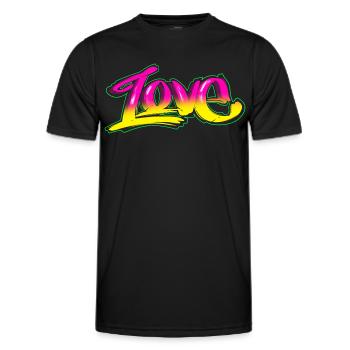 Love Graffiti Neon – Cyberpunk Streetwear Design - Männer Funktions-T-Shirt - Schwarz - Vorne - AI Model Male 178 dark (178cm)