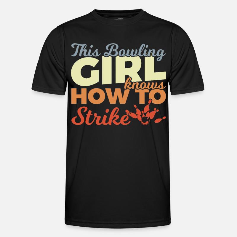 Bowling Mädchen Männer Funktions-T-Shirt