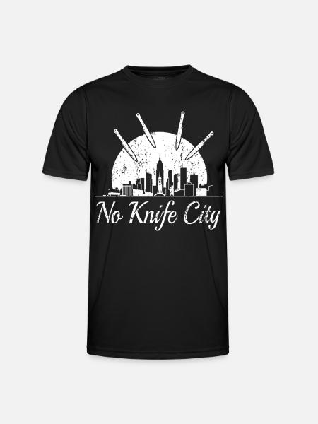 No knife city, - Men's Functional T-Shirt - black