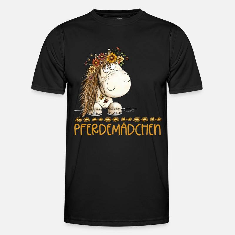 Pferdemädchen Spruch Mit Süßem Pferd - Männer Funktions-T-Shirt - Schwarz