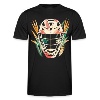 Lacrosse Helm Cartoon - Männer Funktions-T-Shirt - Schwarz - Vorne - AI Model Male 178 dark (178cm)