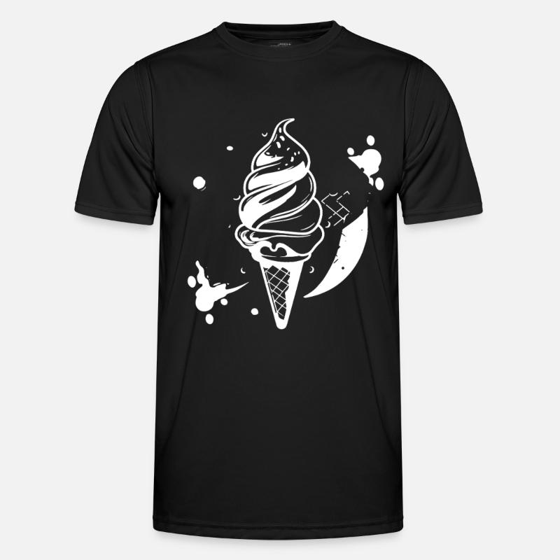 Softeis Skizze - Männer Funktions-T-Shirt - Schwarz