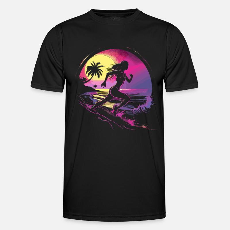 Runner Synthwave - Men's Functional T-Shirt - black