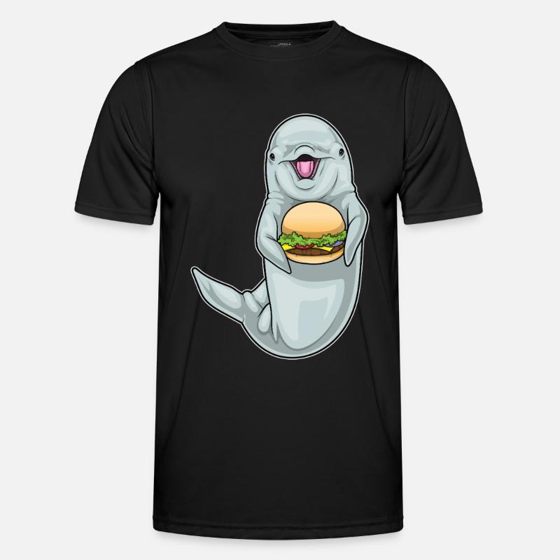 Delfin Cheeseburger - Männer Funktions-T-Shirt - Schwarz