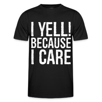 Je crie parce que je me soucie de moi - T-shirt sport Homme - noir - Devant - AI Model Male 178 dark (178cm)
