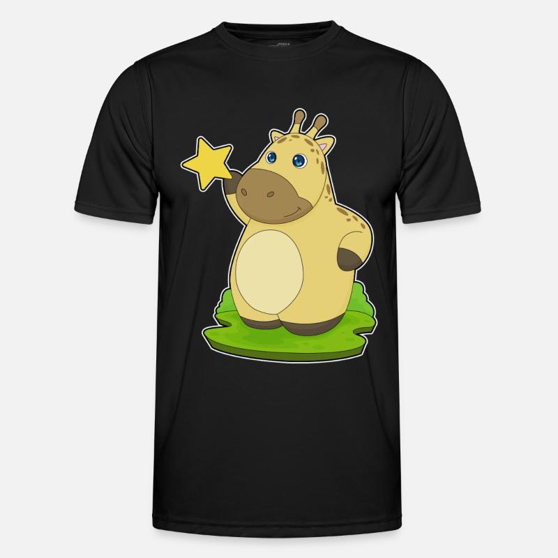 Giraffe Star - Men's Functional T-Shirt - black