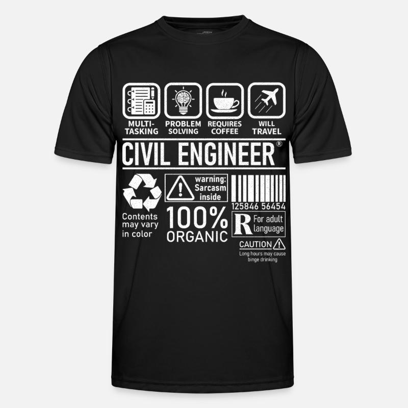 Civil Engineer multi tasking problem solving - Männer Funktions-T-Shirt - Schwarz
