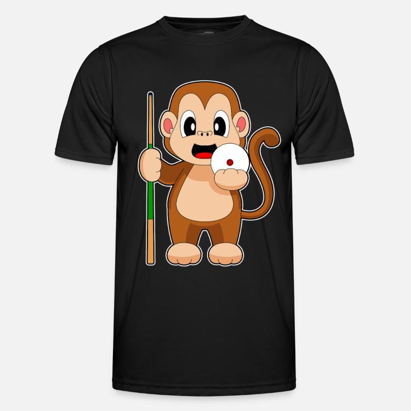 Queue de billard Monkey - T-shirt sport Homme - noir