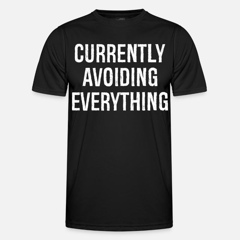 currently avoiding everything - Männer Funktions-T-Shirt - Schwarz