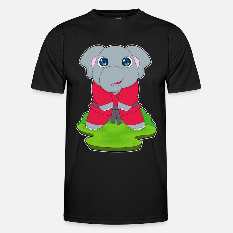 Elefant Kampfkunst Karate - Männer Funktions-T-Shirt - Schwarz
