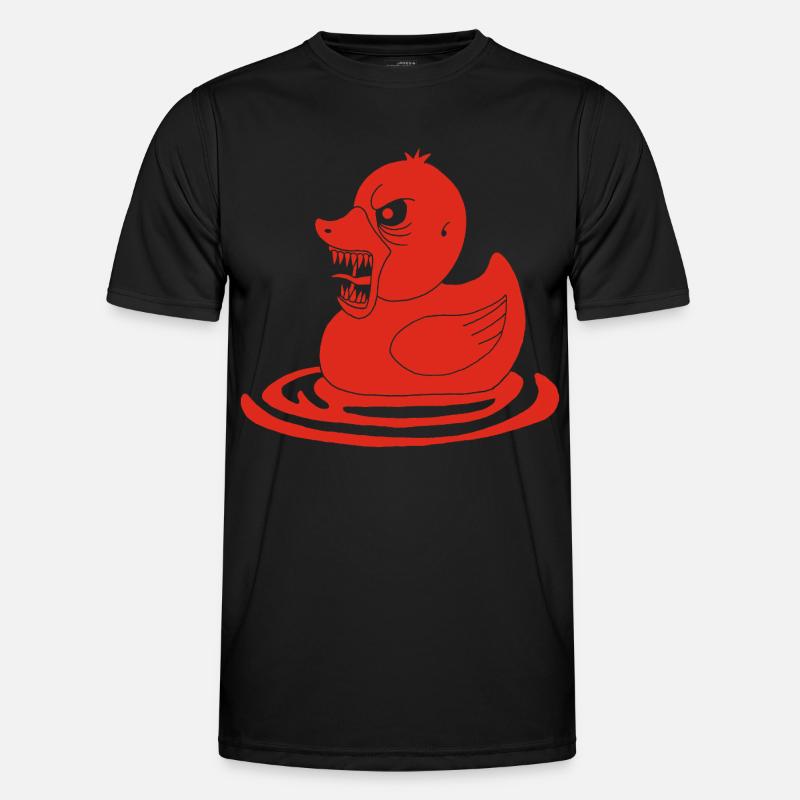 Rote dämonische Ente Männer Funktions-T-Shirt